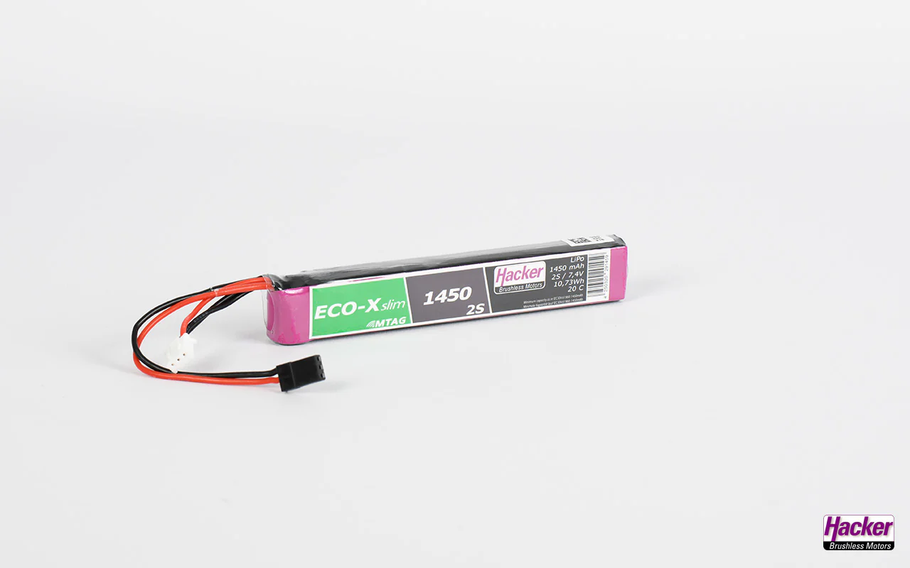 Hacker TF LiPo ECO-RX 1450mAh 7.4v 2 Cell LiPo Battery 91450226 - Image 2