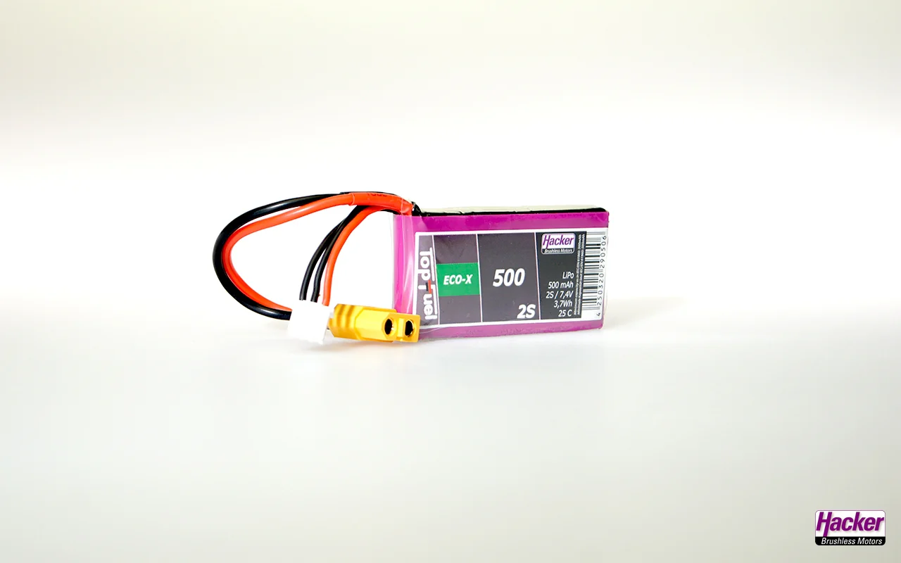 Hacker TopFuel ECO-X 2S 500mAh 25C LiPo Battery XT60 90500241 - Image 2