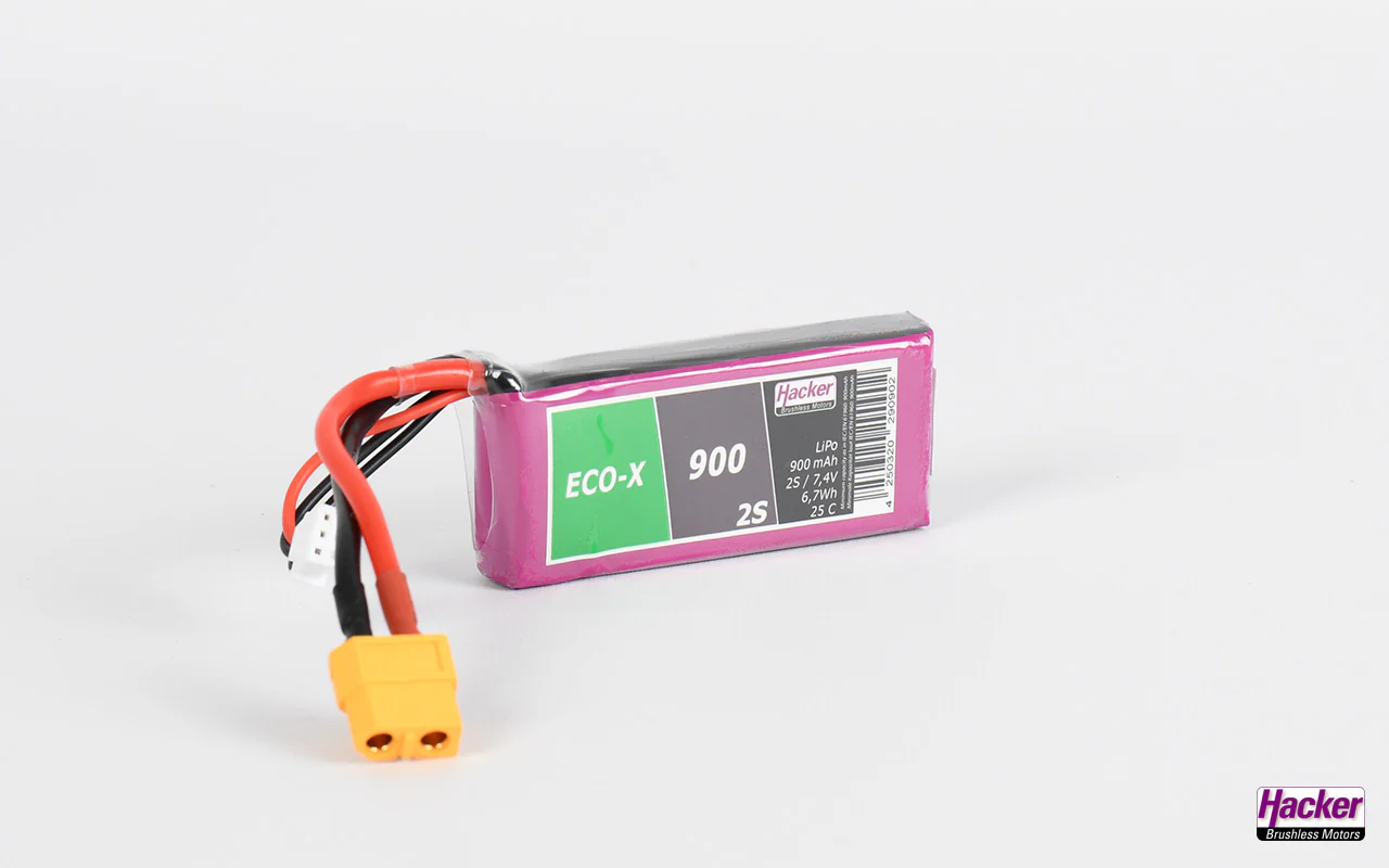 Hacker TopFuel ECO-X 2S 900mAh 25C LiPo Battery XT60 90900241 - Image 3