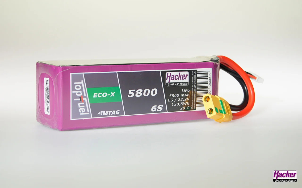 Hacker TopFuel ECO-X 6S 5800mAh 20C LiPo Battery With MTAG 95800631