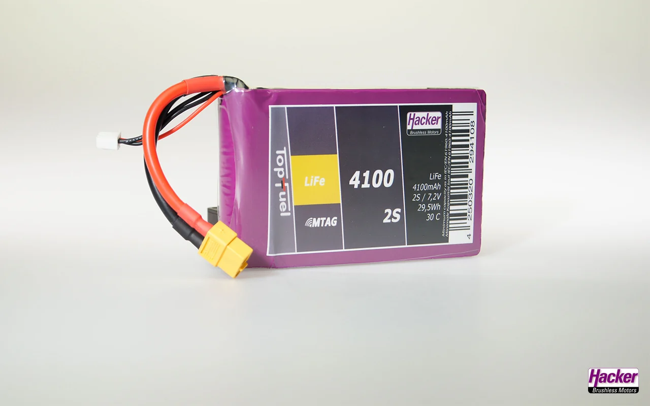 Hacker TopFuel LiFe Battery 2S 4100mAh 30C With MTAG 94100251