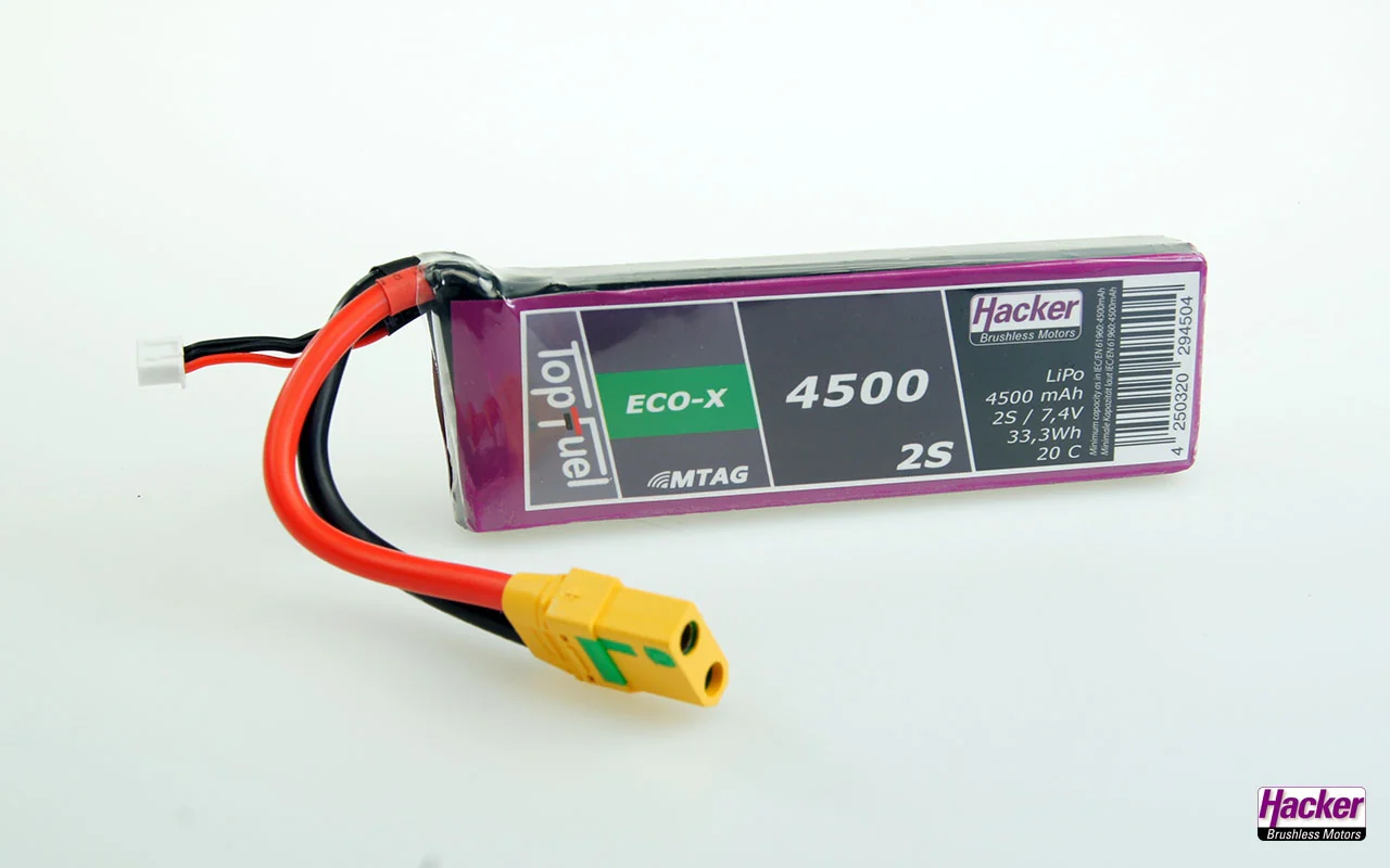 Hacker TopFuel LiPo 20C ECO-X 4500mAh 2S MTAG XT90 94500231 - Image 2