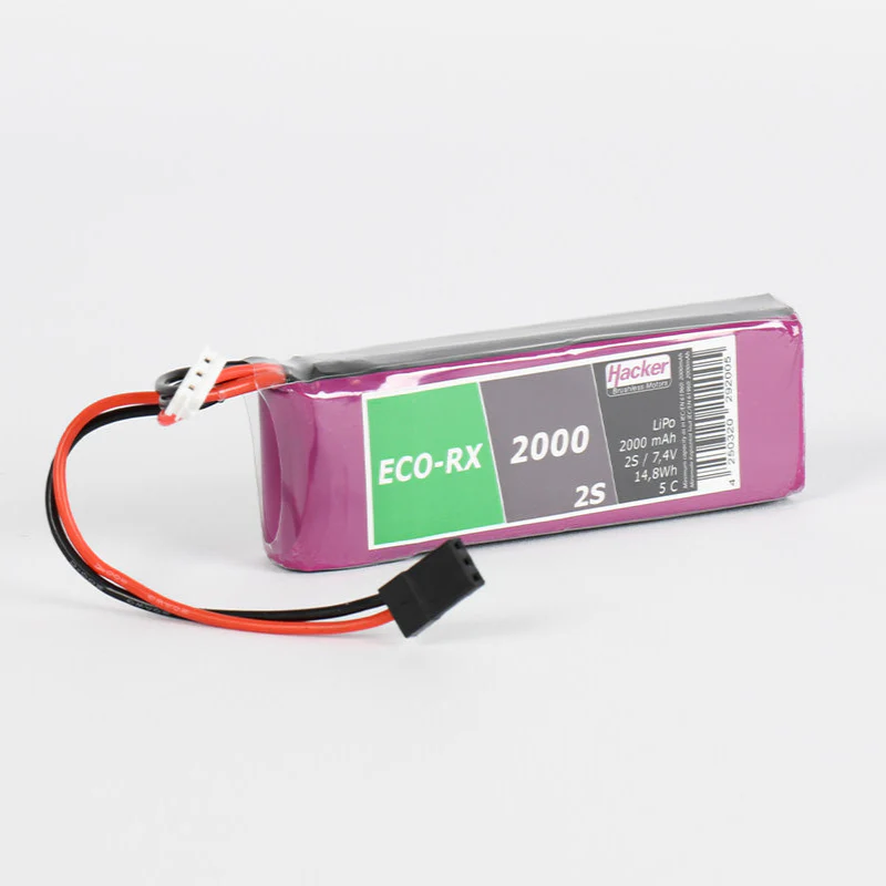 Hacker TF LiPo ECO-RX 2000mAh 7.4v 2 Cell LiPo Battery 92000236