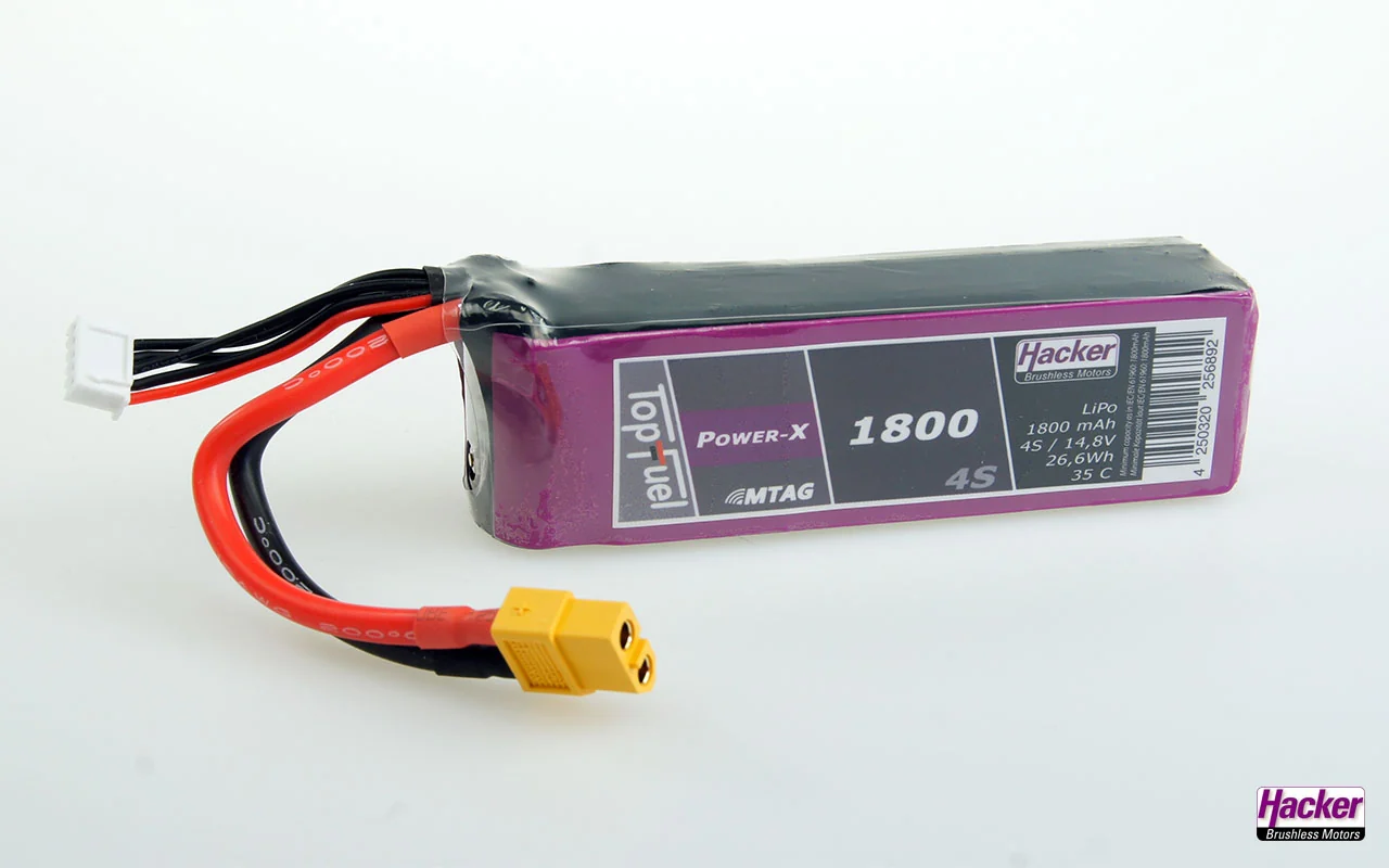 Hacker TopFuel Power-X 4S 1800mAh 35C LiPo Battery With MTAG 91800461 - Image 3