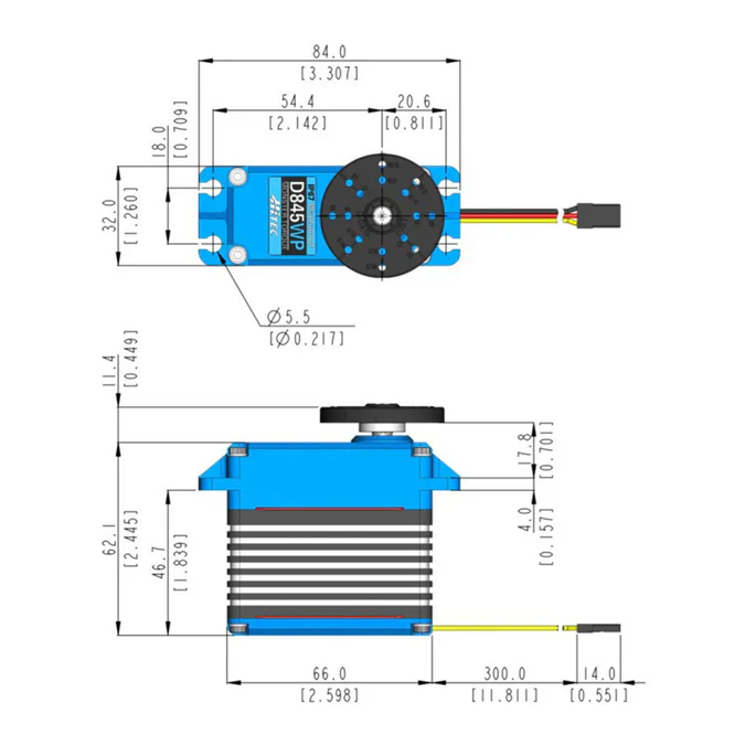 Hitec D845WP Giant Digital Cored Servo 227g 50kg/0.17s 4.8V - 7.4V - Image 12