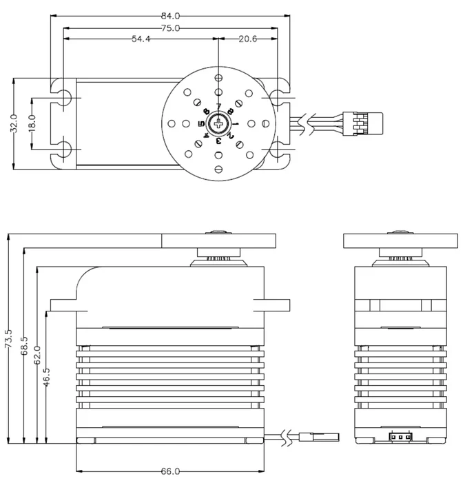 Hitec D845WP Giant Digital Cored Servo 227g 50kg/0.17s 4.8V - 7.4V - Image 9