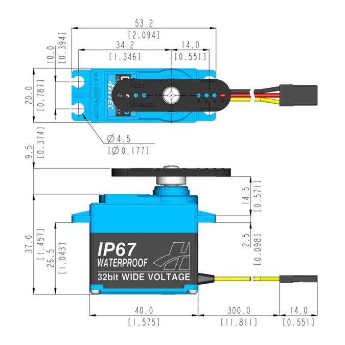 Hitec D956WP Standard Digital Coreless Servo 68g 18.0kg/0.12s 4.8V - 7.4V 2221025 - Image 12