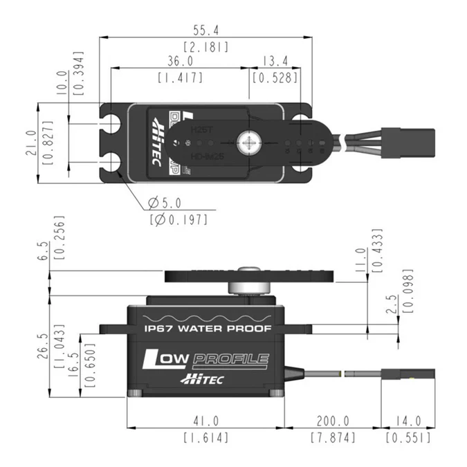 Hitec DB777WP Low Profile Digital Brushless Servo 68g 11.0kg/0.06s 6.0V - 7.4V 2221301 - Image 12