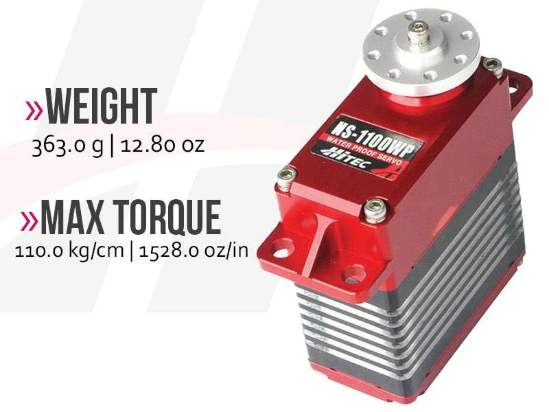 Hitec HS1100WP Ultra Giant Digital Brushless Servo 363g 110kg/0.19s 11.1V - 14.8V 2222360