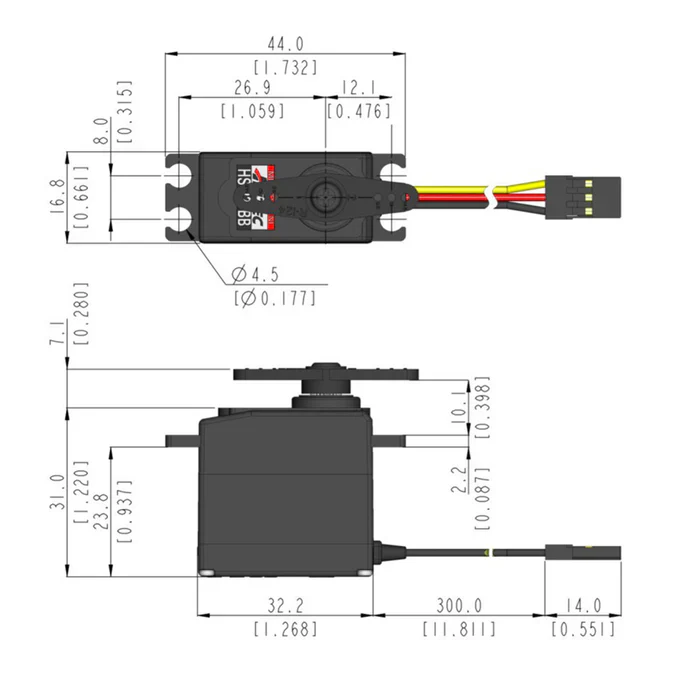 Hitec HS225BB Mini Analogue Cored Servo 27g 4.8kg/0.11s 4.8V - 6.0V 2212010 - Image 10