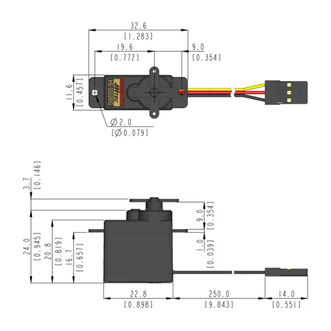 Hitec HS5055MG Ultra Micro Digital Cored Servo 9.5g 1.6kg/0.17s 4.8V - 6.0V 2216520 - Image 11