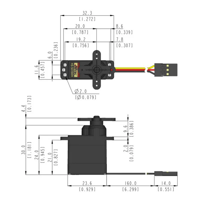Hitec HS5070MH Ultra Micro Digital Cored Servo 14.2g 3.7kg/0.12s 6.0V - 7.4V 2216545 - Image 4
