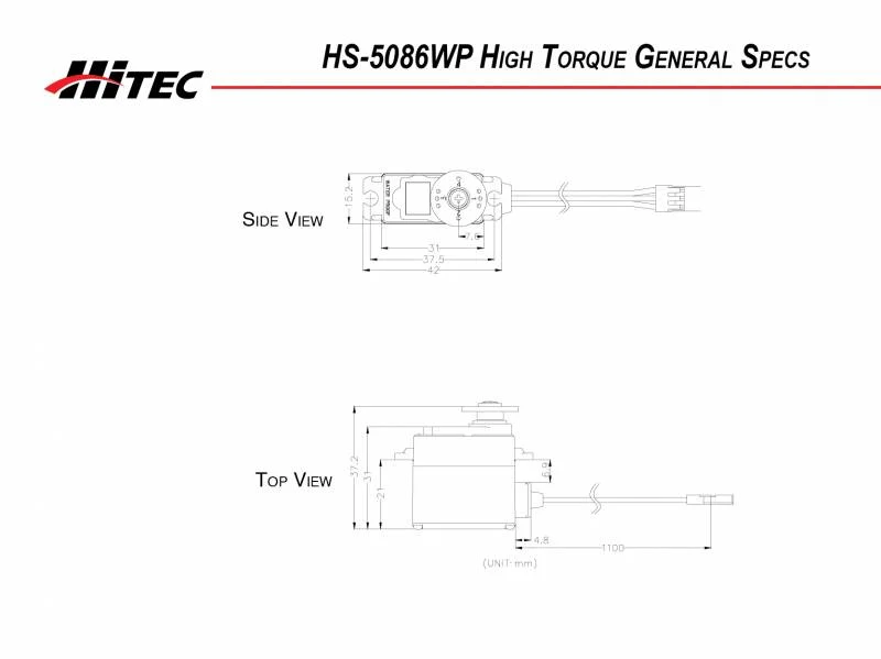 Hitec HS5086WP Micro Digital Cored Servo 28.5g 3.6kg/0.15s 4.8V - 6.0V 2221970 - Image 3
