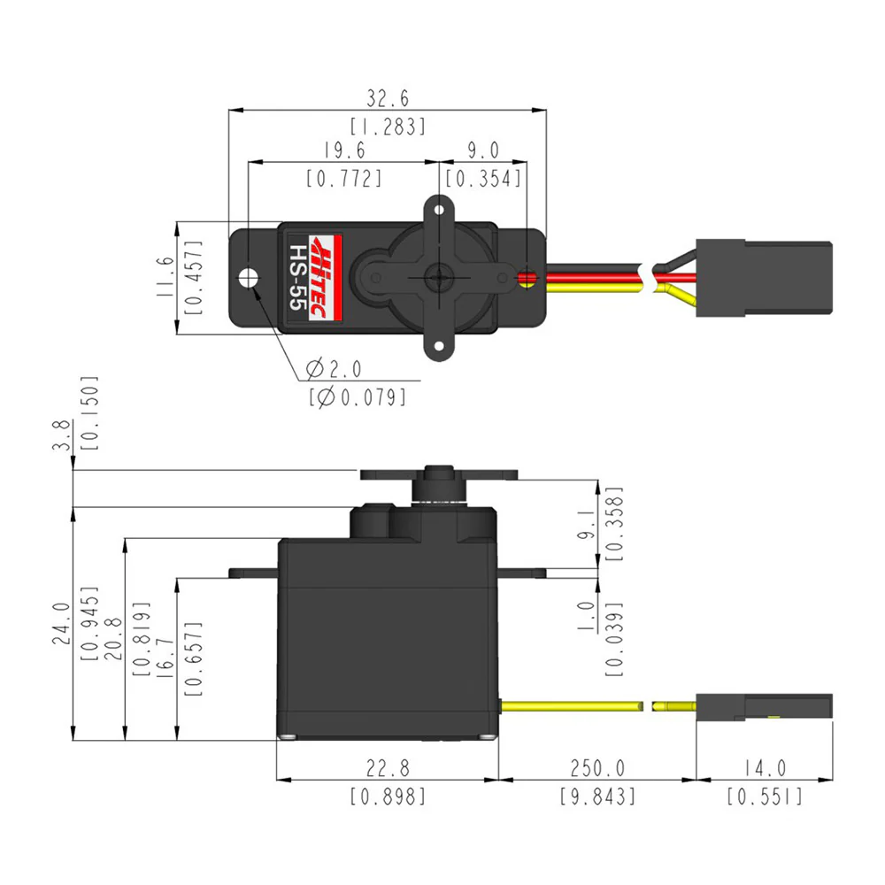 Hitec HS55 Eco Feather Servo 8.0g 1.3kg/0.14s Hybrid 4.8V - 6.0V 2212060 - Image 3