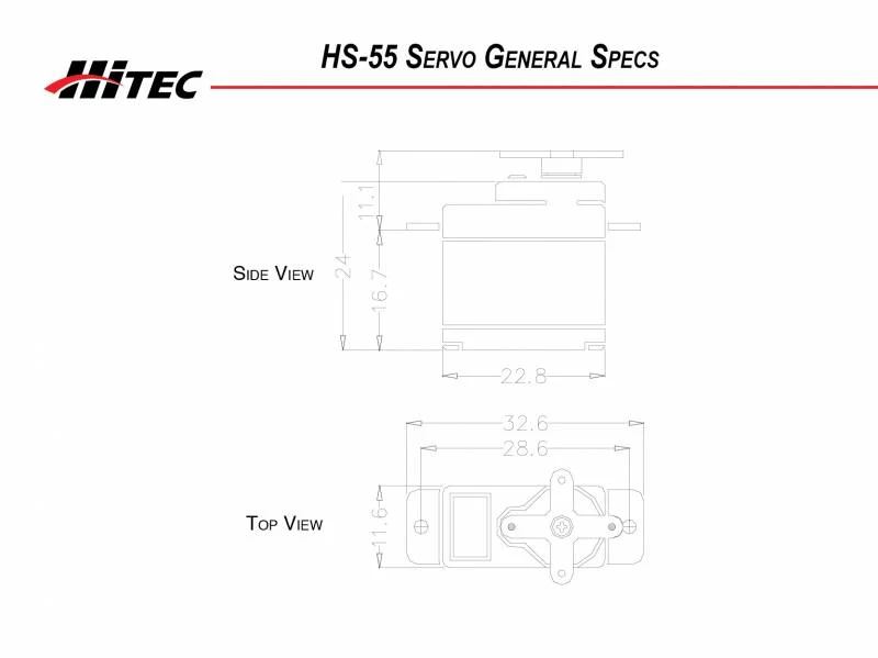 Hitec HS55 Eco Feather Servo 8.0g 1.3kg/0.14s Hybrid 4.8V - 6.0V 2212060 - Image 4