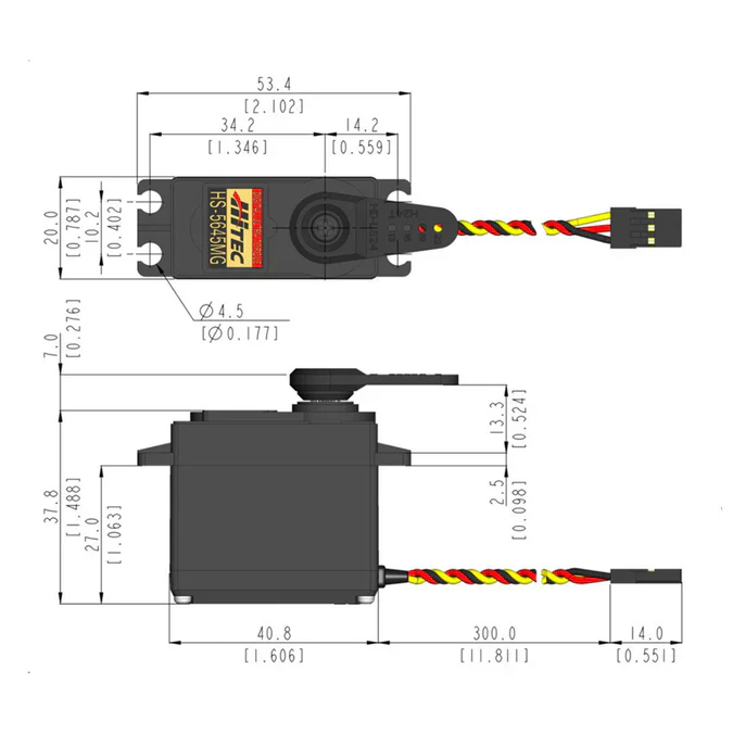 Hitec HS5645MG Standard Digital Cored Servo 60g 12.1kg/0.18s 4.8V - 6.0V 2217620 - Image 9