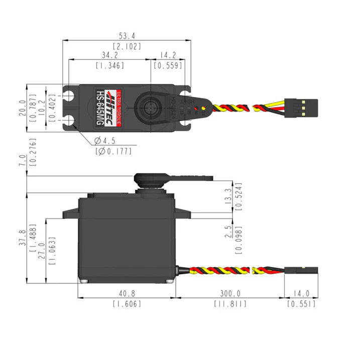 Hitec HS645MG Standard Analogue Cored Servo 55.2g 9.6kg/0.2s 4.8V - 6.0V 2214270 - Image 10