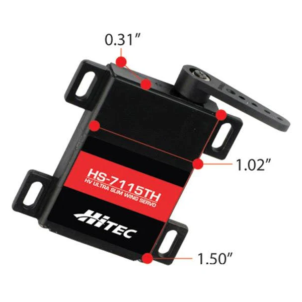 Hitec HS7115TH Slim Wing Digital Cored Servo 20g 3.60kg/0.10s 6.0V - 7.4V 2216564 - Image 3