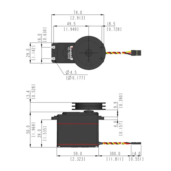 Hitec HS785HB Giant Analogue Cored Servo 110g 13.2kg/1.38s 4.8V - 6.0V 2215510 - Image 10