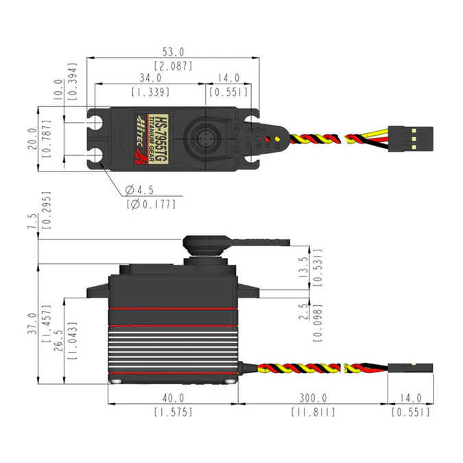 Hitec HS7955TG Standard Digital Coreless Servo 65g 24kg/0.15s 4.8V - 6.0V 2218510 - Image 12