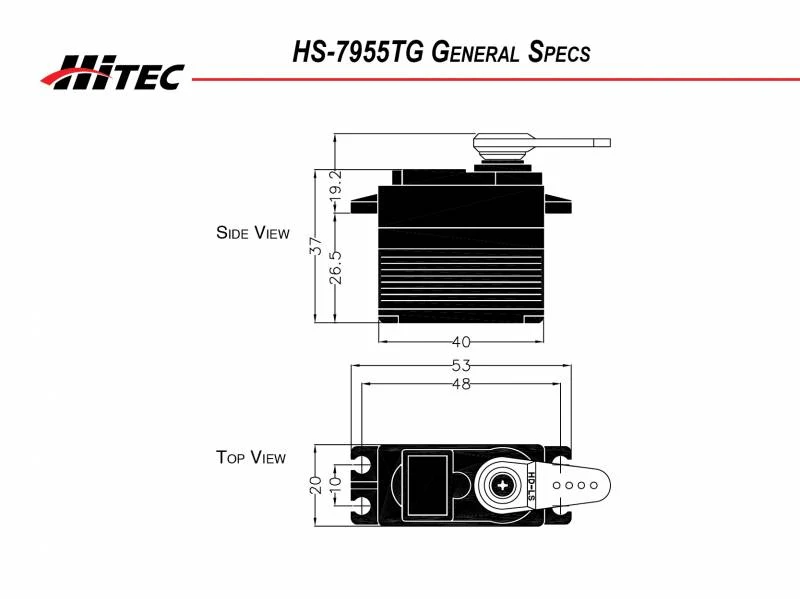 Hitec HS7955TG Standard Digital Coreless Servo 65g 24kg/0.15s 4.8V - 6.0V 2218510 - Image 6
