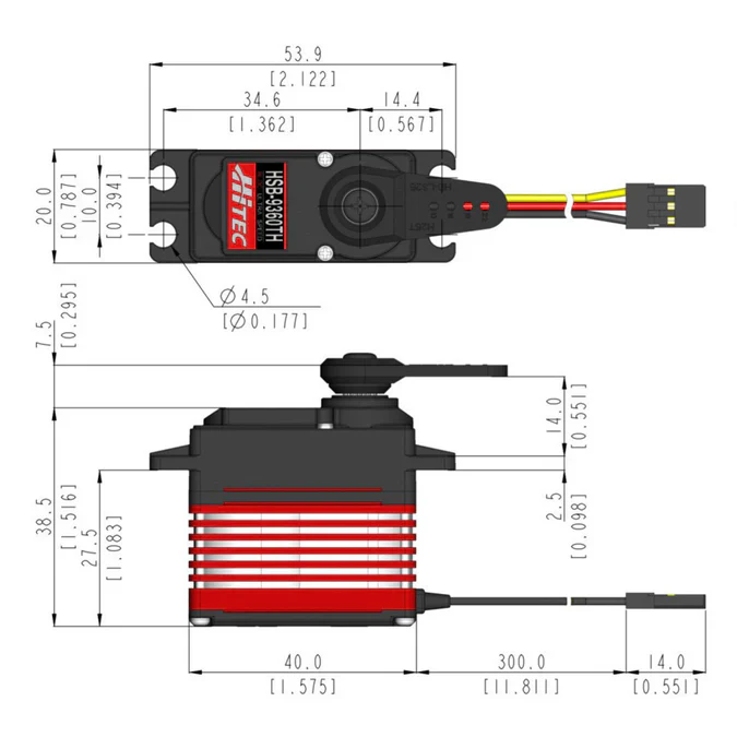 Hitec HSB9360TH Standard Digital Brushless Servo 68g 17kg/0.06s 6.0V - 7.4V 2220860 - Image 11