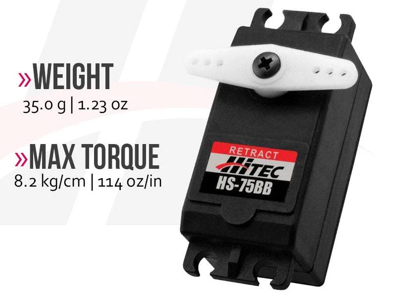Hitec HS75BB Low Profile Analogue Cored Servo 35g 8.2kg/0.34s 4.8V - 6.0V 2212124