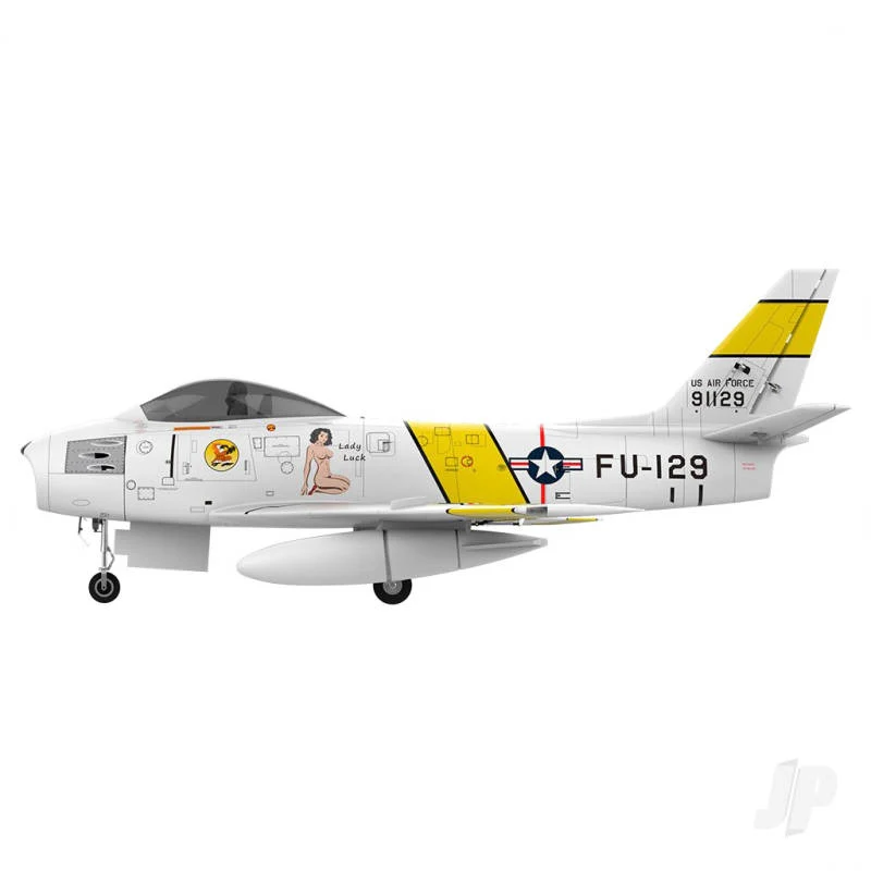 HSD Jets F-86 Sabre 120mm EDF 12S Foam Jet, Yellow Ribbon (PNP) - Image 2