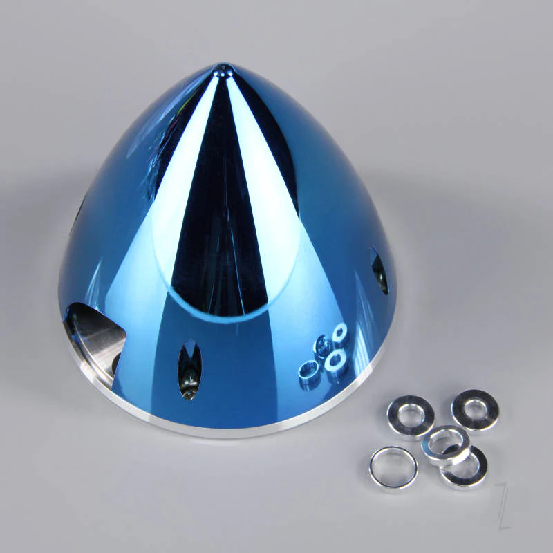 J Perkins 102mm Chrome Blue Spinner (with Aluminium Back Plate) JPDAC02077