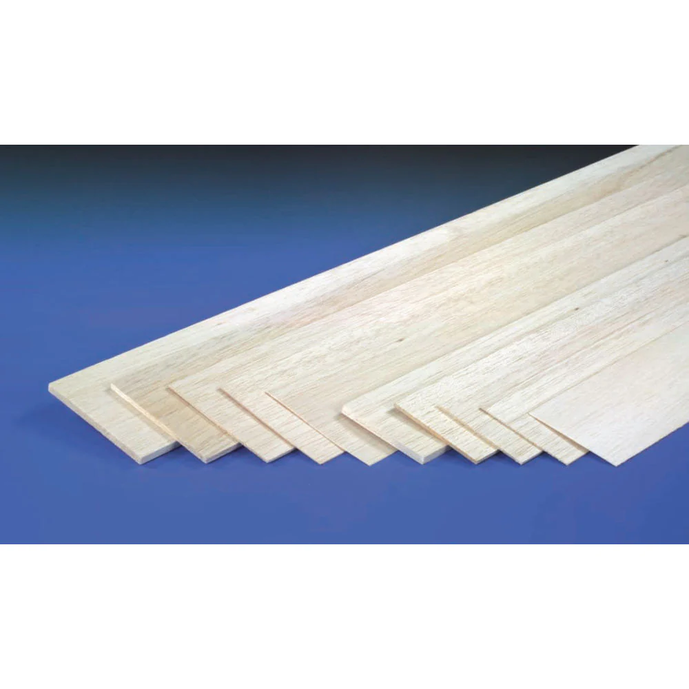 J Perkins 12mm 1mx100mm Sheet Balsa 5518053 5 Pack