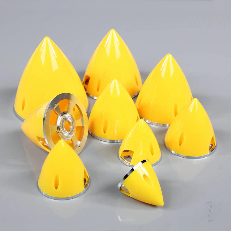 J Perkins 45mm Yellow Spinner (with Aluminium Back Plate) JPDAC02007 - Image 2