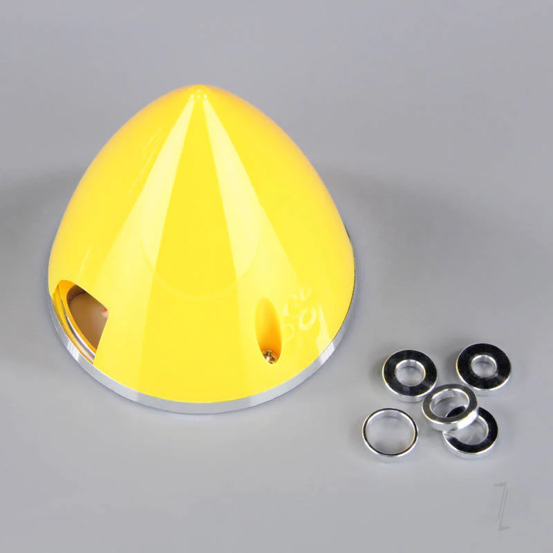 J Perkins 75mm Yellow Spinner (with Aluminium Back Plate) JPDAC02027