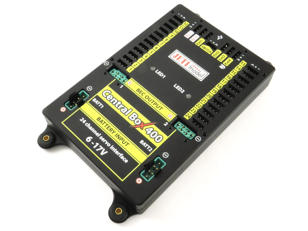 Jeti Central Box 400 + 2 x RSAT2 + RC Switch DUPLEX 2.4EX J-CB-400-RS-RCSW