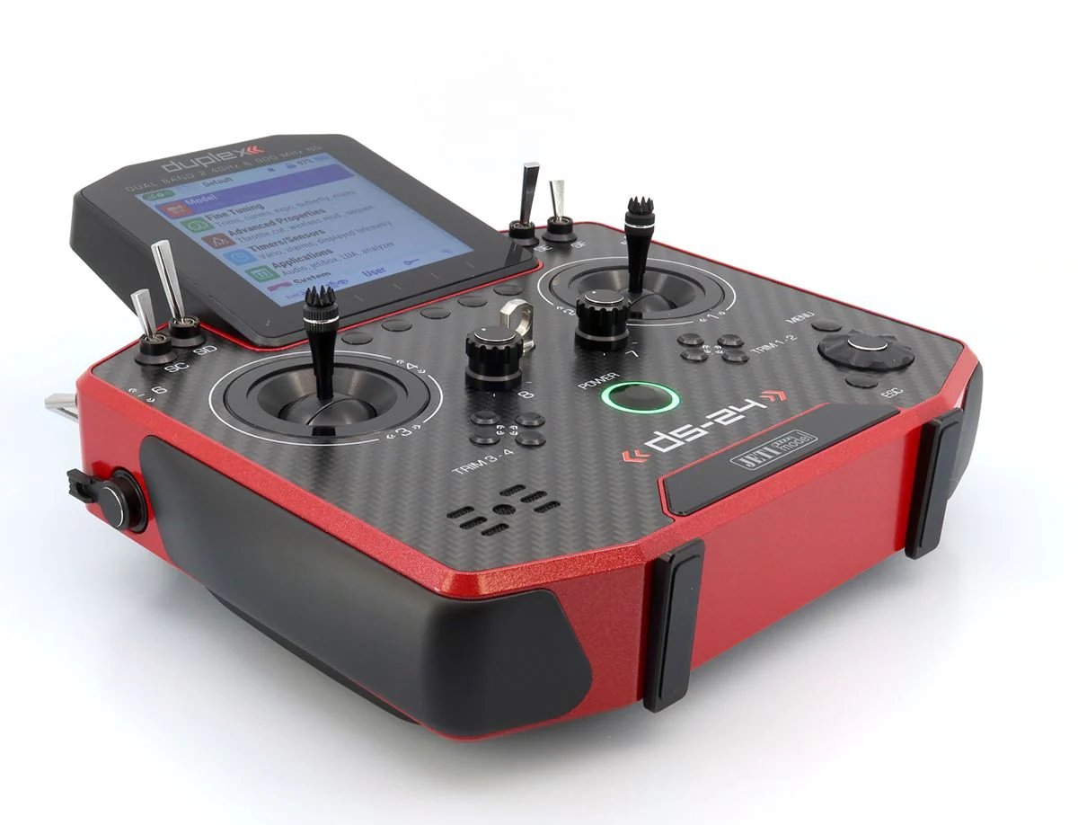 Jeti Duplex 2.4 EX DS24 II Carbon Line Ruby Lacquer Multi Mode Transmitter with REX12 Receiver - Image 4