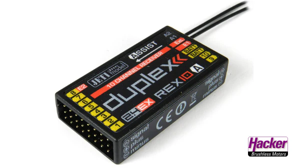 Jeti Duplex 2.4EX Receiver REX10 Assist with Factory Vario Update JDEX-RR10-A-Vario
