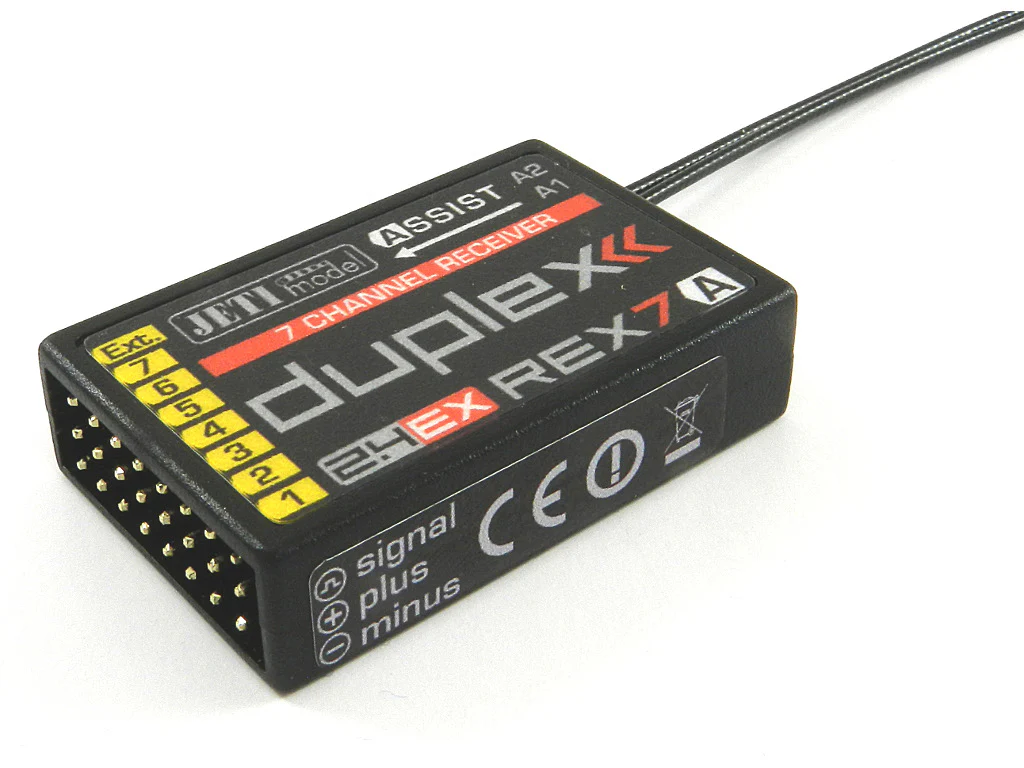 Jeti Duplex 2.4EX Receiver REX7 Assist with Factory Vario Update JDEX-RR7-A-Vario