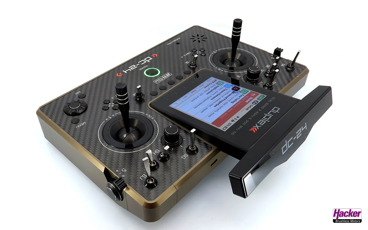 Jeti Duplex Tray Transmitter DC-24 II Rev.2 - Carbon Line Bronze DC24 with REX 12 Assist Receiver & Case - Image 3
