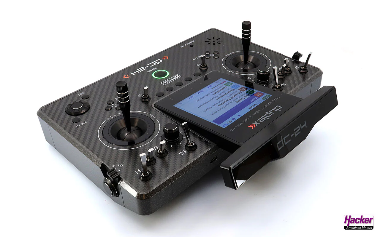 Jeti Duplex Tray Transmitter DC-24 II Rev.2 - Carbon Line Gray DC24 with REX 12 Assist Receiver & Case - Image 3