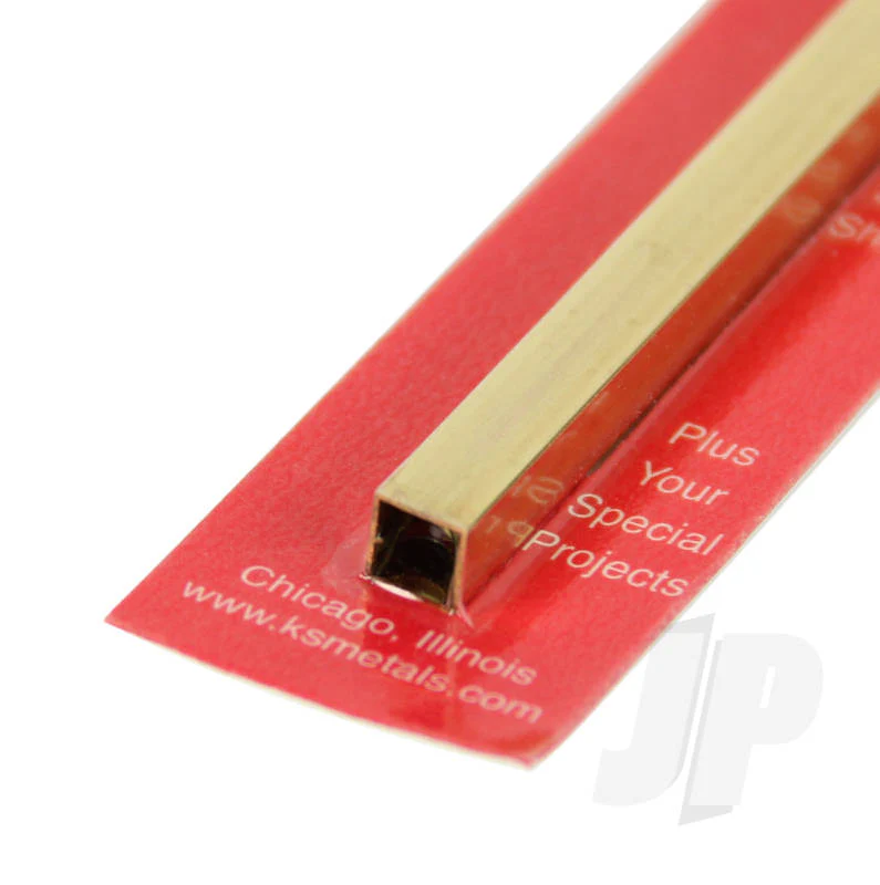 K&S 1/4 x .014 Square Brass Tube 12" (1 Pack) 155