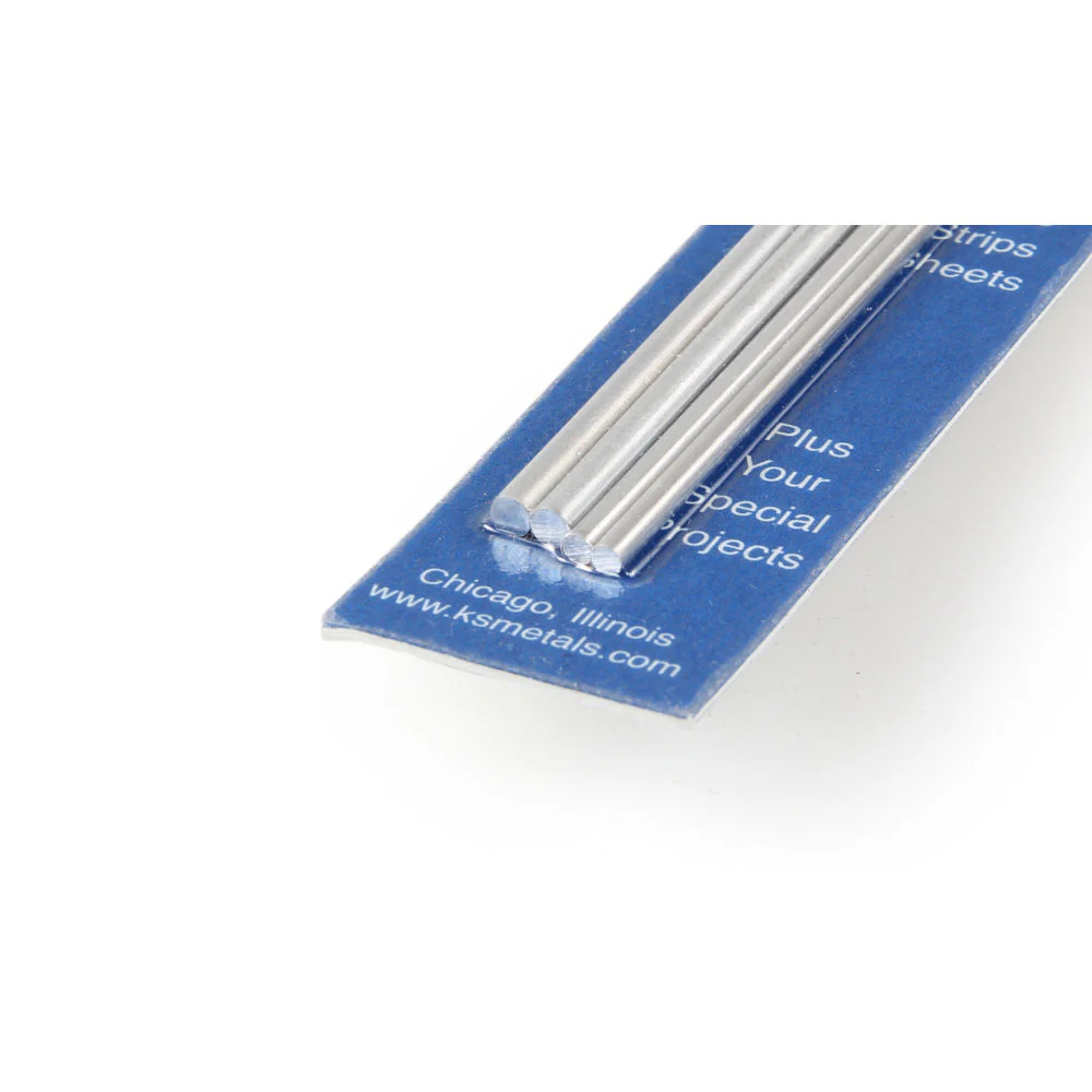 K&S 12in Soft Bendable Solid Aluminium Rod 3/32, 1/8 (4pcs) KNS5070