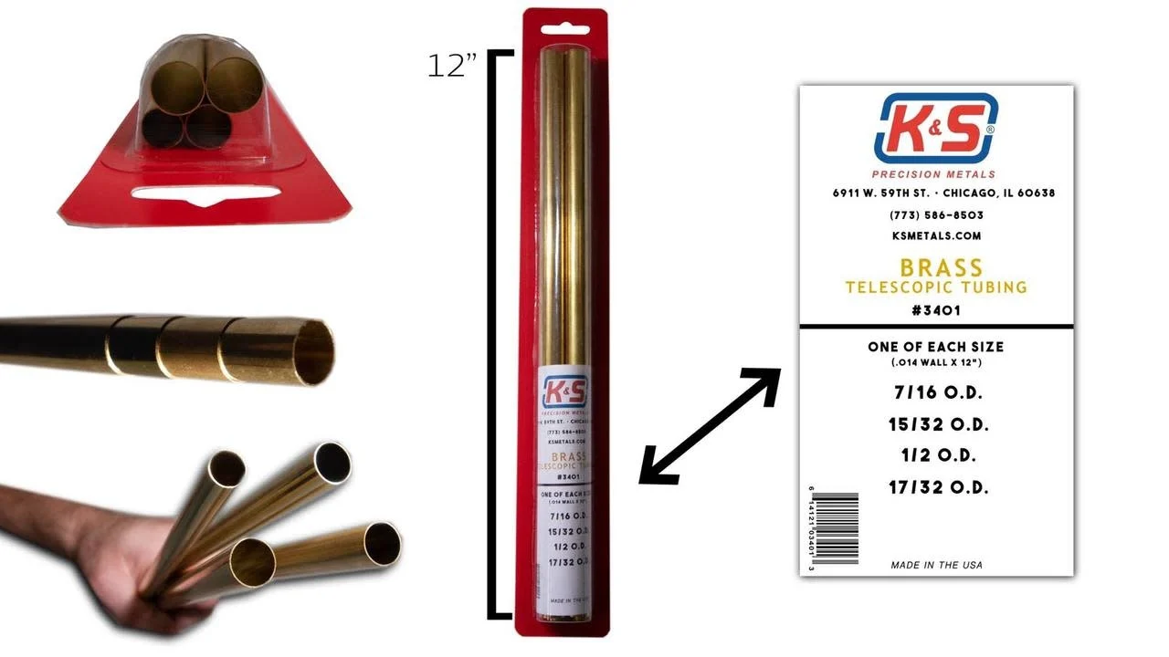 K&S Brass Telescopic Tubing Assortment (Medium) (4 pcs) KNS3401