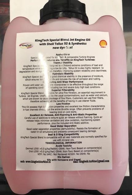 KingTech Special Blend Jet Turbine Oil With Shell Tellus 32 and Synthetics 10 Litre - Image 2