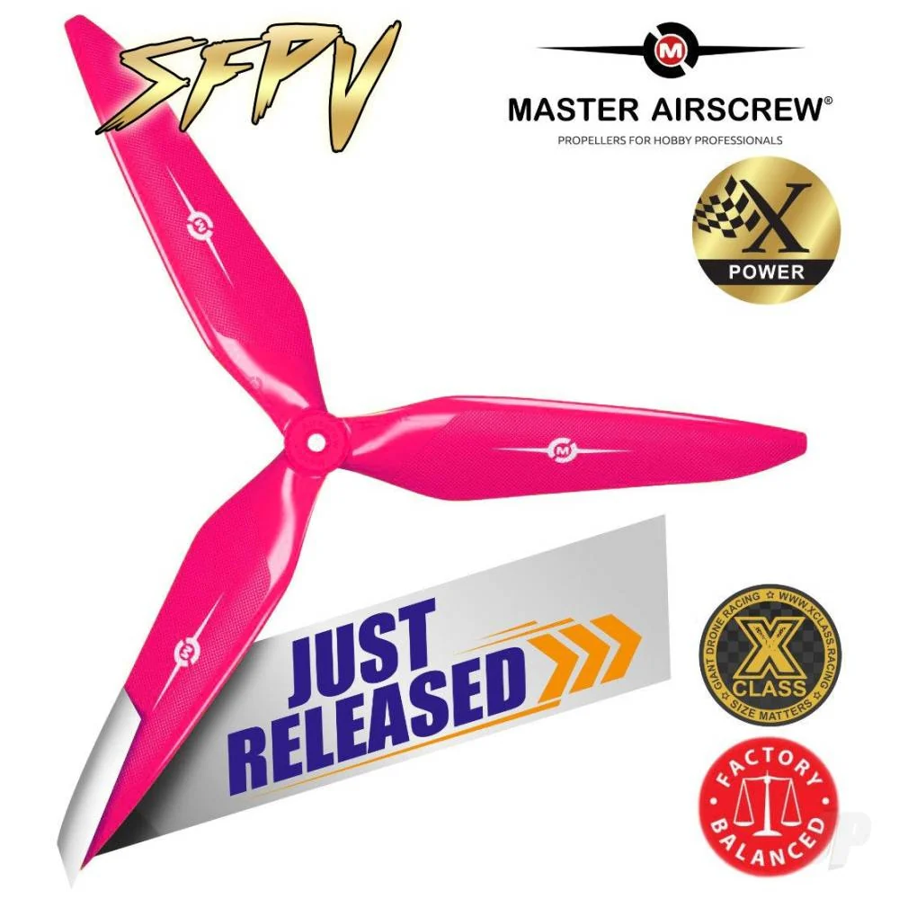Master Airscrew 13x12" 3X Power X-Class Giant Racing Drone Propeller (CCW) Colby Pink