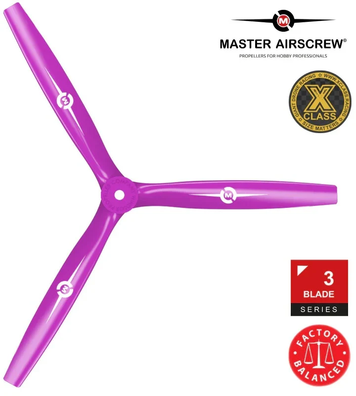 Master Airscrew 13x12" 3-Blade Series PUSHER Propeller - Magenta