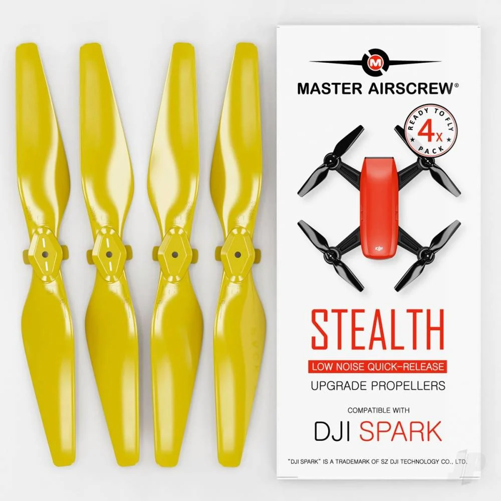 Master Airscrew 4.7x2.9" DJI Spark Stealth Upgrade Propeller Set (x4) - Yellow MASSP04729SY4