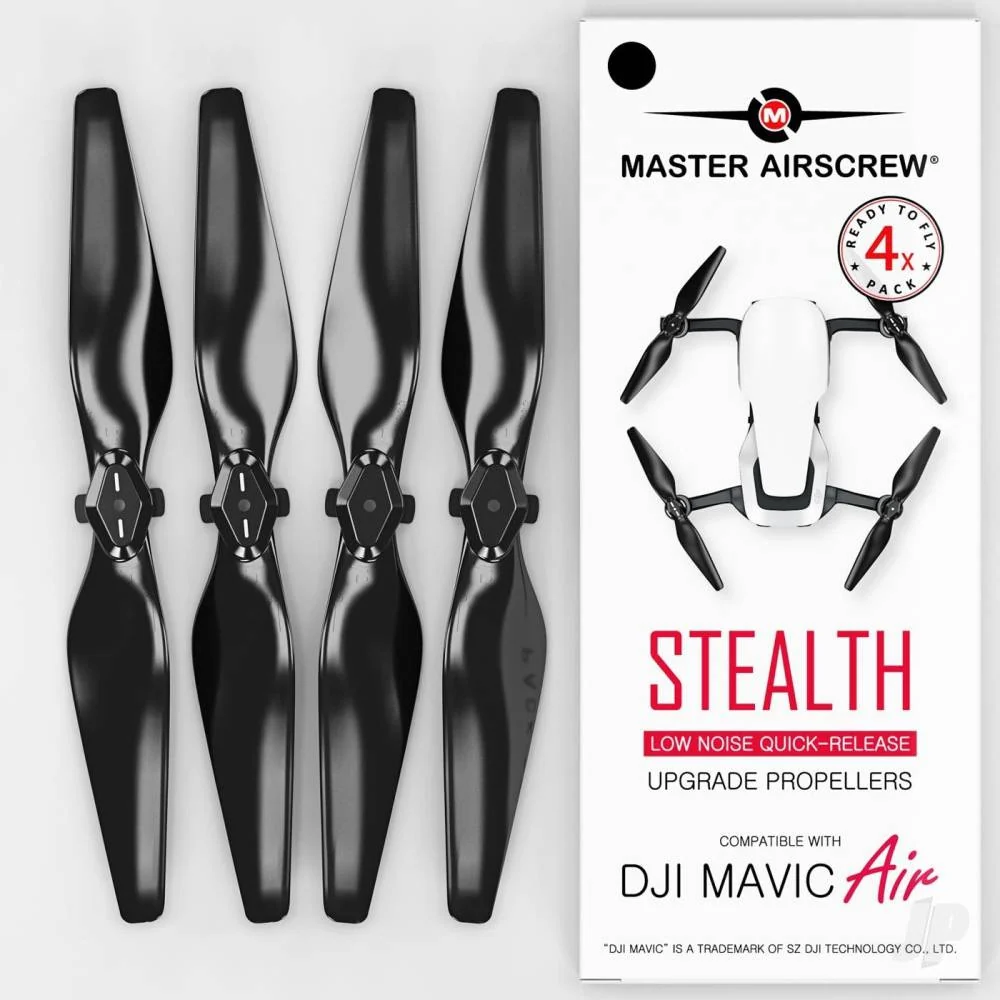 Master Airscrew 5.3x3.3" DJI Mavic Air STEALTH Upgrade Propeller Set (4x) - Black