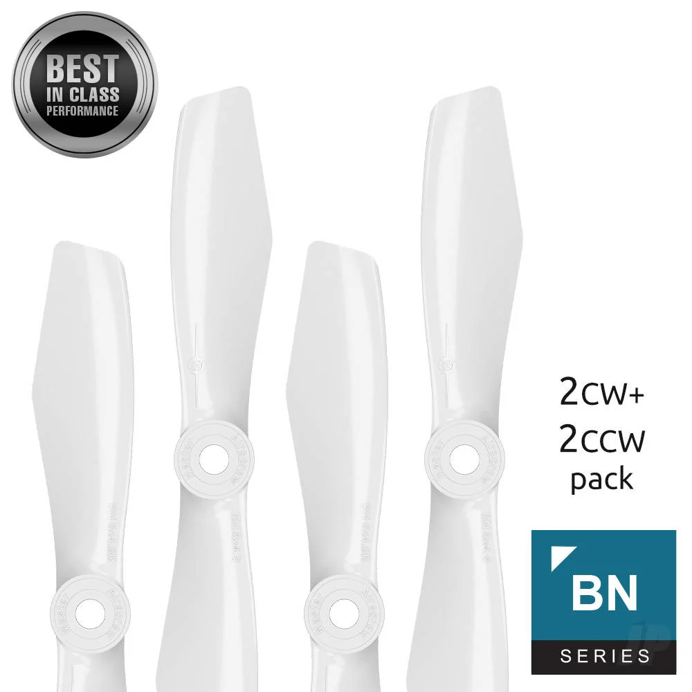 Master Airscrew 5x4.5" BN-FPV Bullnose Propeller Set (4x) - White MASBN05X45SW4