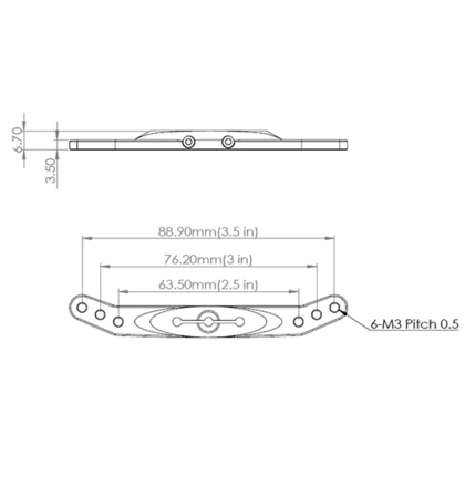 MKS Aluminium Double Offset Servo Horn (L: 2.5/3/3.5 in) O0002019-4 For HV9767/9780, HV737/747 - Image 2