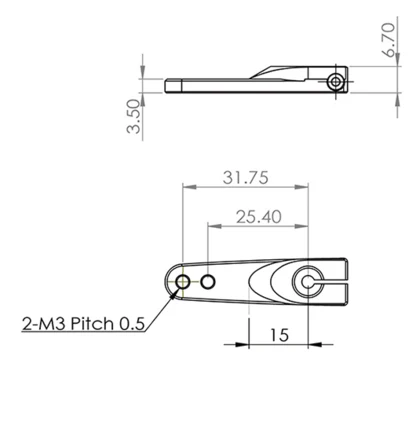 MKS Aluminium Single Servo Horn (L: 1./1.25 in) O0002025-5 For HBL960~990, HBL665/669, HV777/A+, DS9910, HV9930 - Image 2