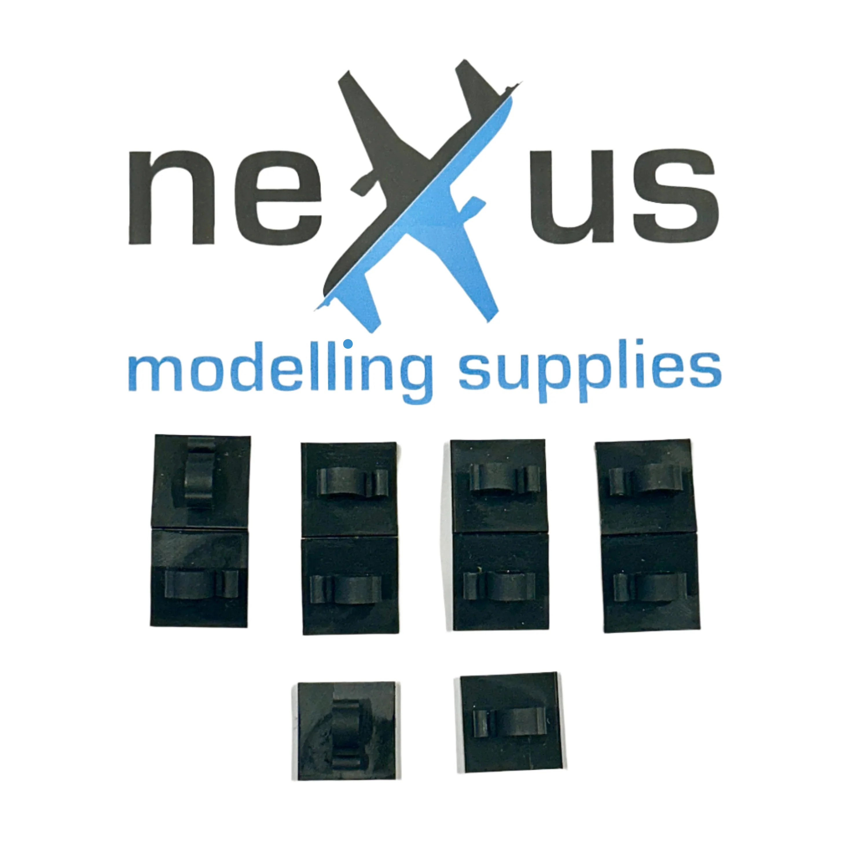 Nylon Cable/Tube Holder Clips with Self Adhesive Backing 6mm Black / 10 Pack